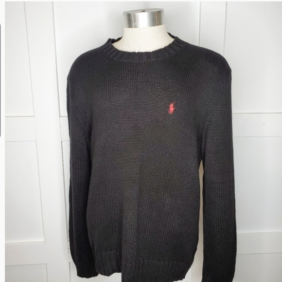 Ralph Lauren Polo Black Sweater Red 